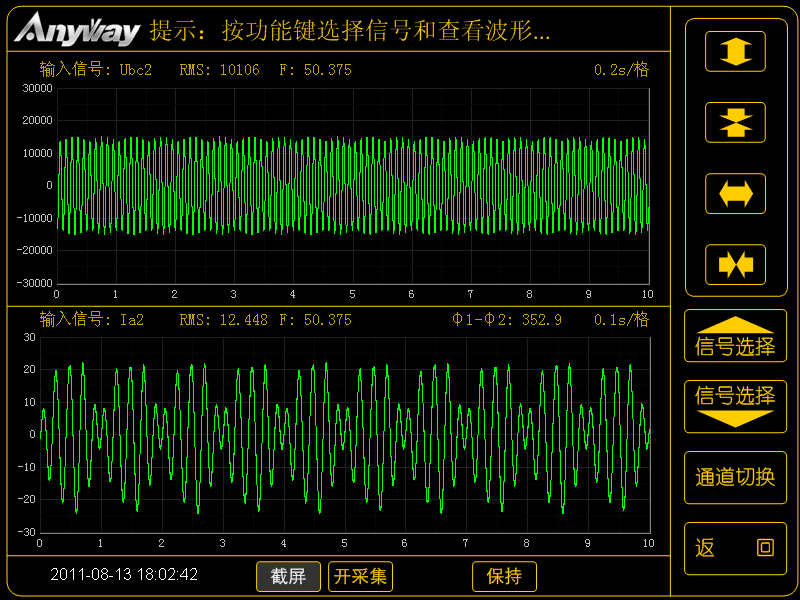 異步電動(dòng)機(jī)定子疊頻法熱試驗(yàn)波形圖