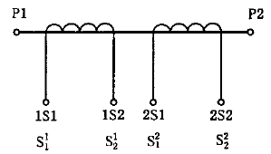 互感器有兩個二次繞組，各有自身鐵心