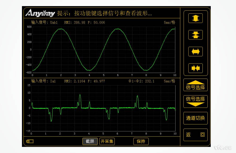 變頻空調(diào)輸入電壓、電流波形圖