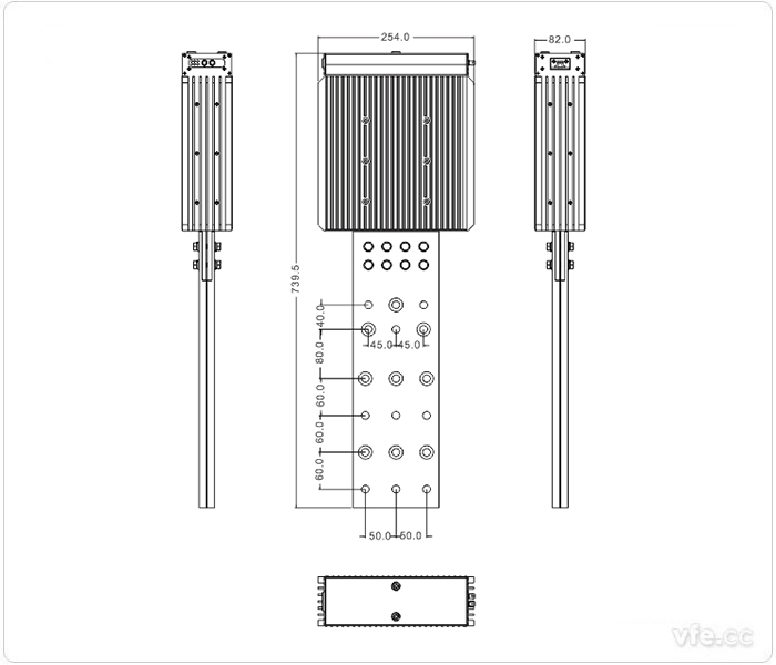 1000A、1500A、2000A刀片式SP變頻功率傳感器外形尺寸(單位：mm)