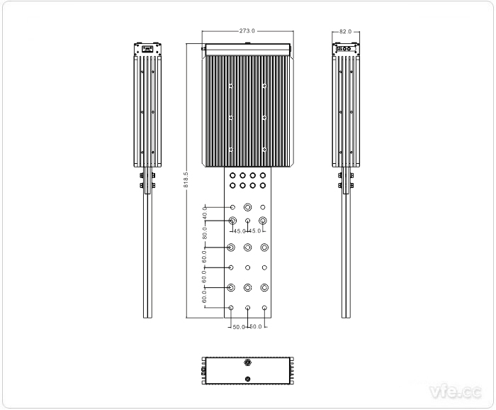 2500A、3000A、3500A刀片式SP變頻功率傳感器外形尺寸(單位：mm)