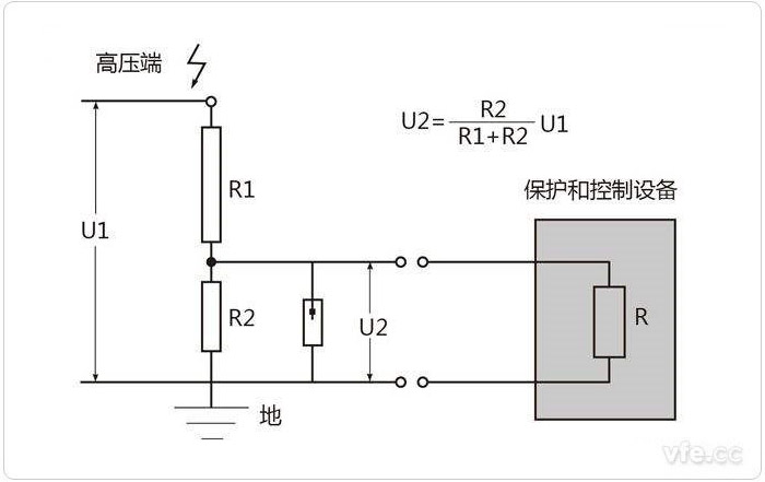 電阻分壓器原理圖